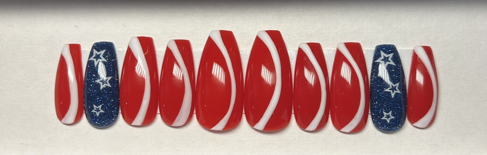 Red white And Blue Press On Nails