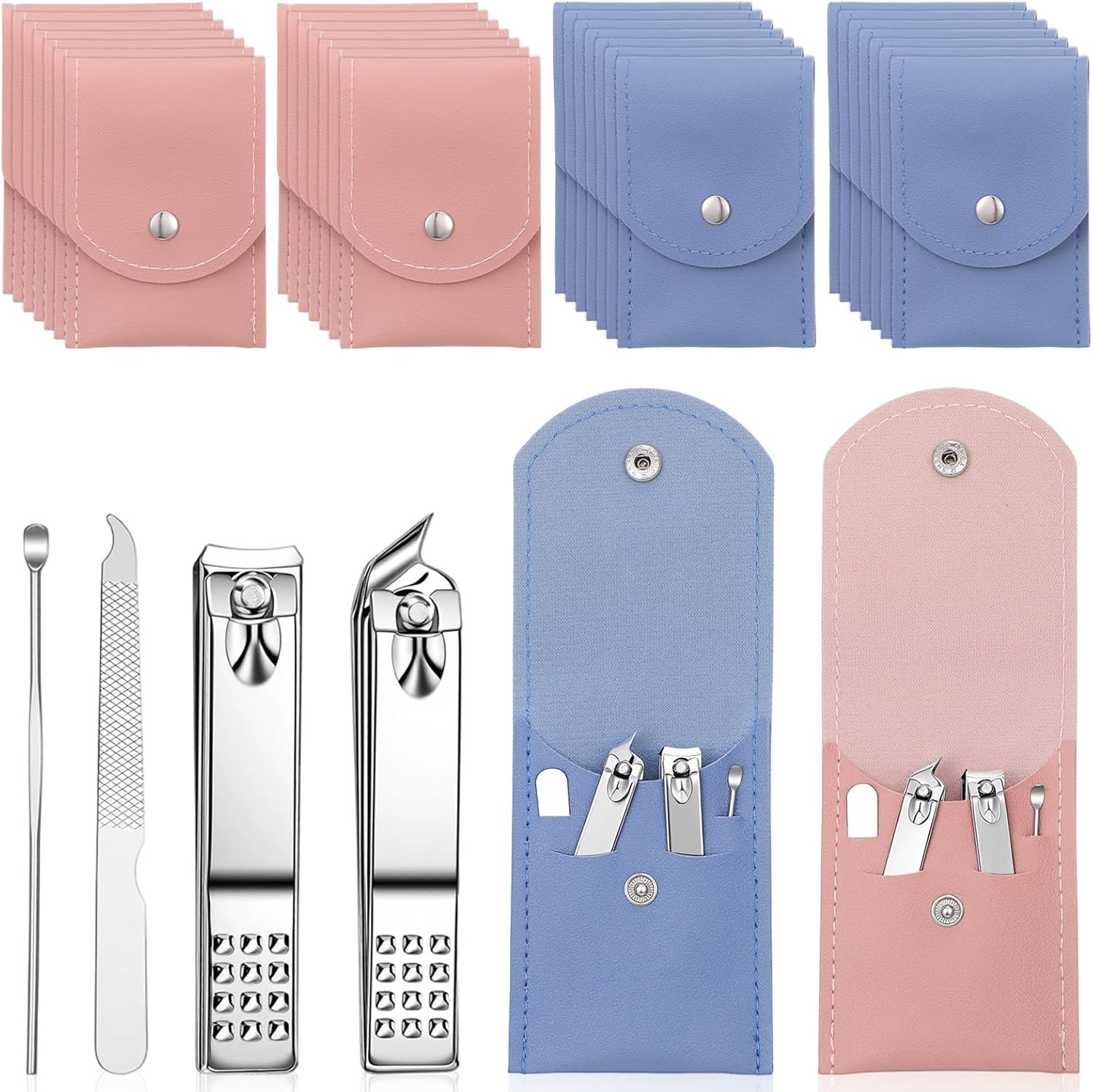 30 Sets 4-in-1 Stainl Steel Travel Mani Kit with Case Portable