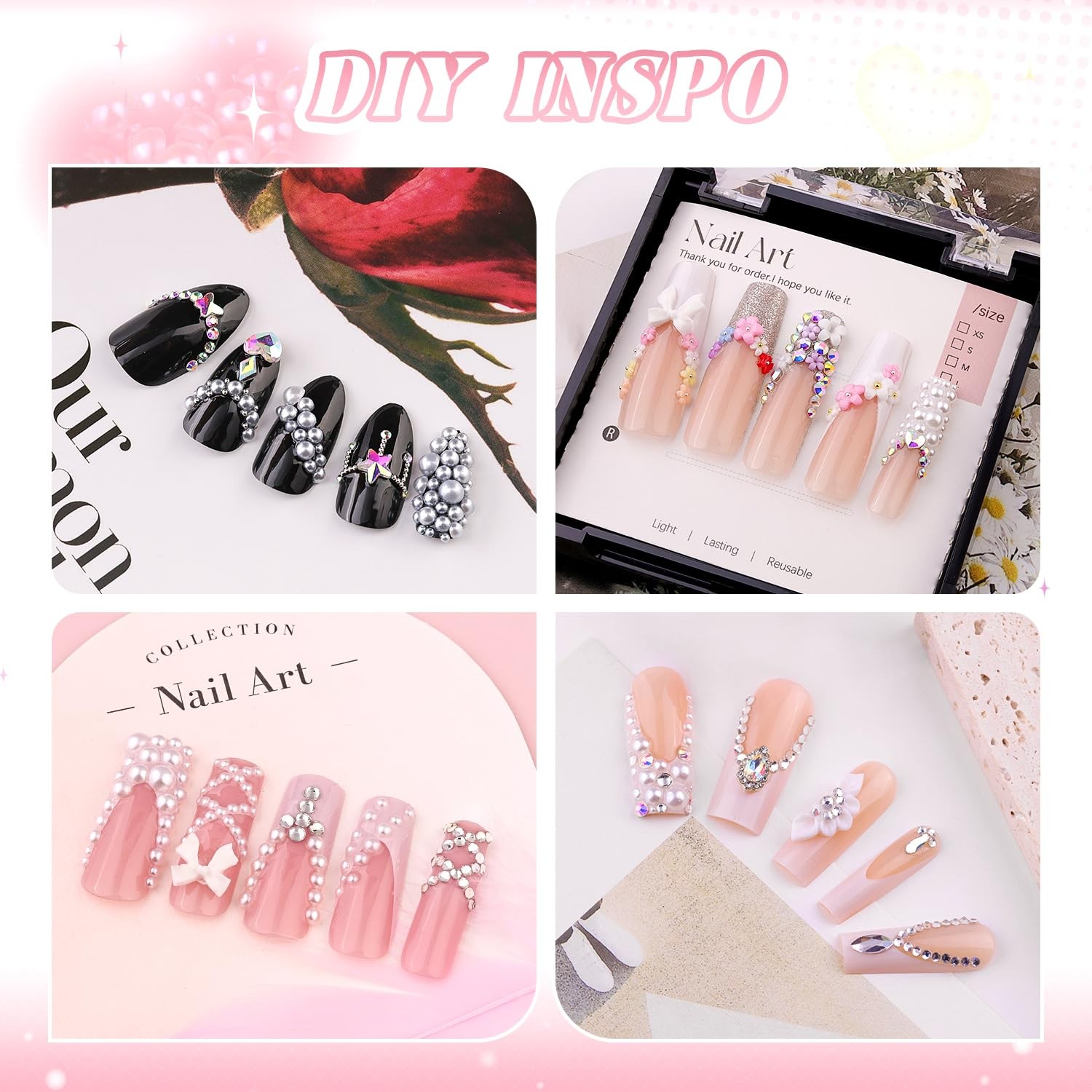 Flatback Pearls and Glass Nail Rhinestones for Nails Beige White Nail Pearl
