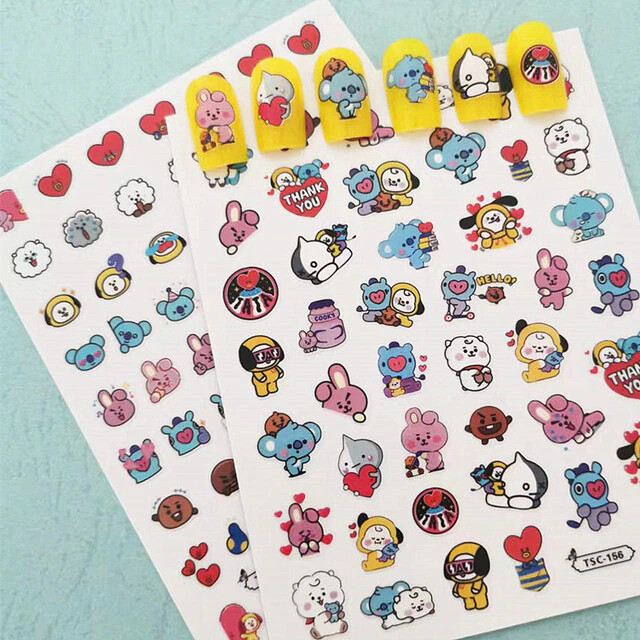 BTS BT21 Kpop 3D Design Nail Art Sticker