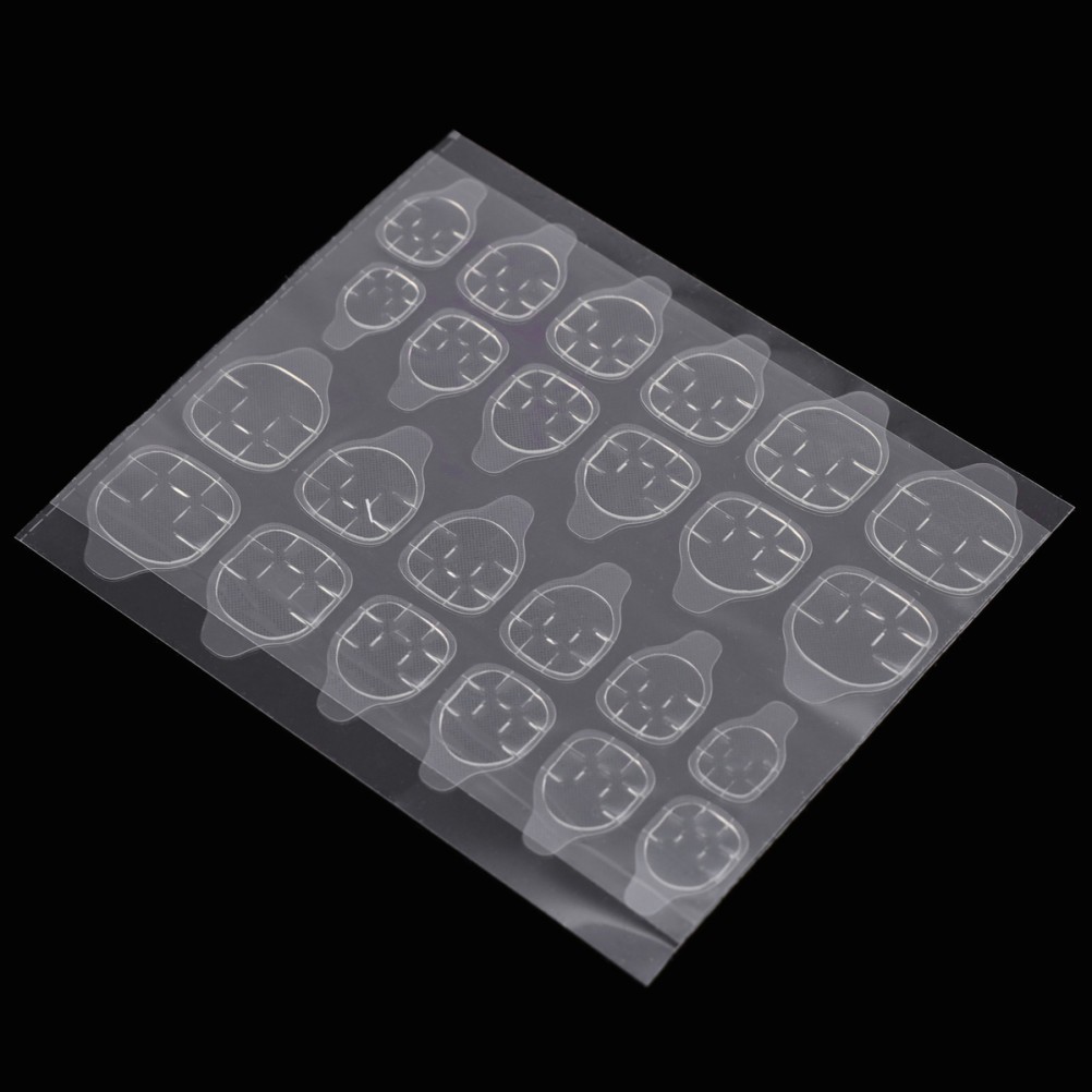 20 Sheets Nail Glue Double Sided Transparent Adhesive Stickers for Nail Tips