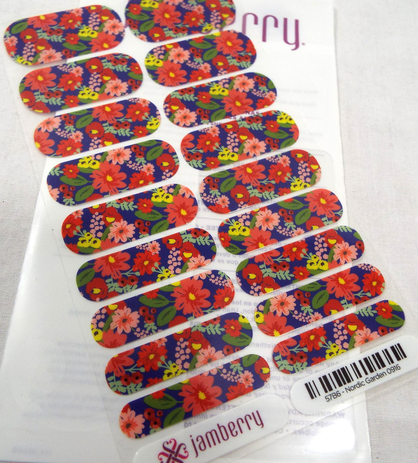 Jamberry Nordic Garden 0916 57B6 Nail Wrap Full Sheet