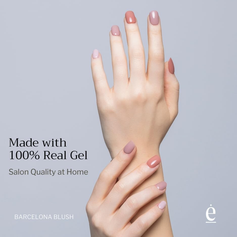 Gel Nail Strips No UV Light Needed – 34 Pcs Fully Cured Gel Nail Polish Stick…