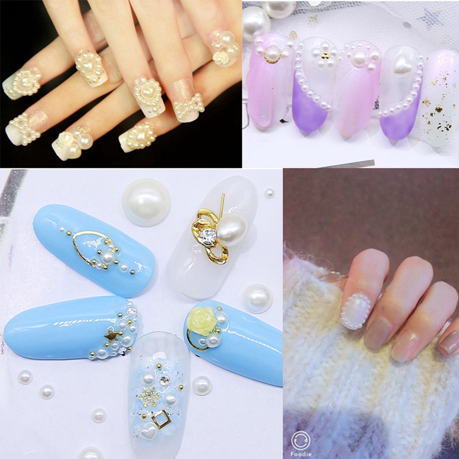 10,000 pcs Acrylic Tiny Half Pearl Flatback Round Bead 1.5mm -4mm Nail Art Tips
