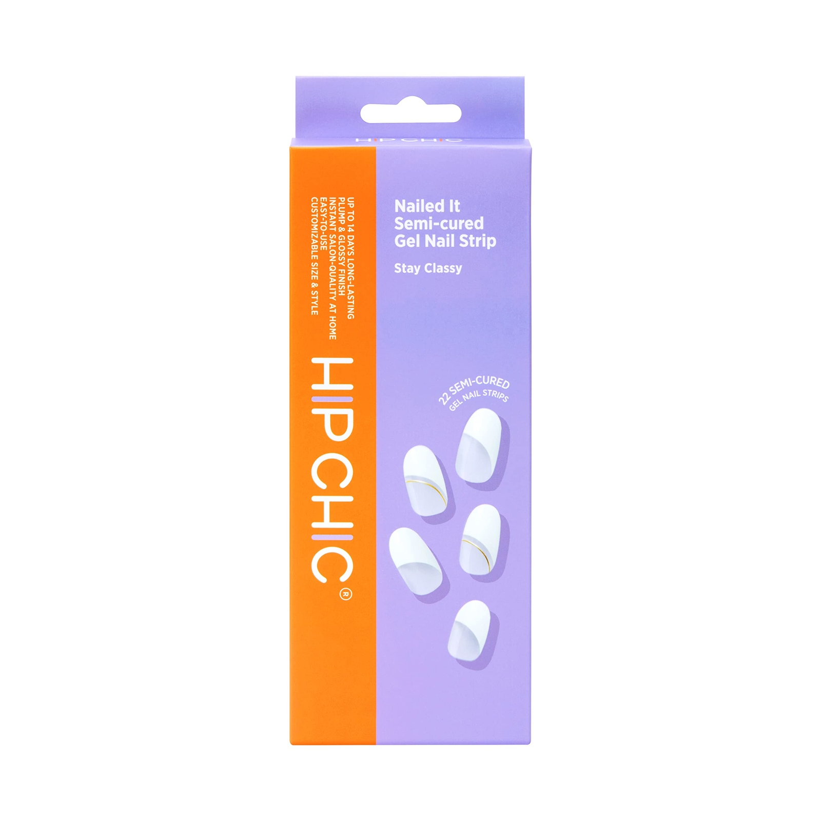 Hip Chic Nailed It Semi-cured Gel Nail Strip, Stay Classy, 22 Strips