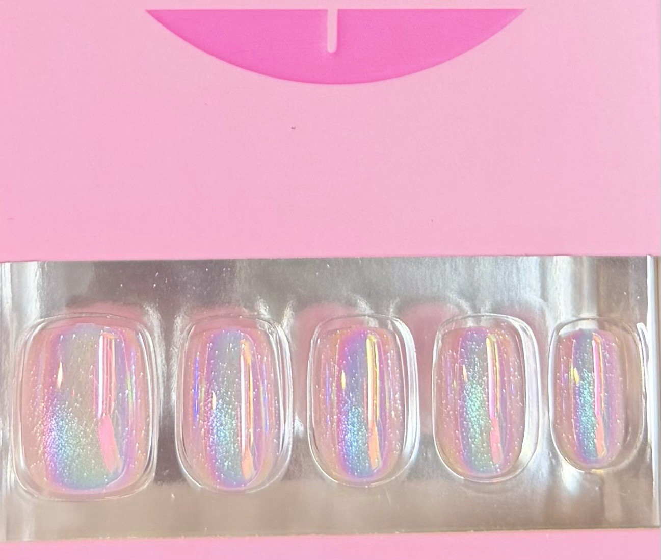 Red Aspen Short Squoval Acrylic Pink Holographic Cat Eye Indulgent Indie 💗