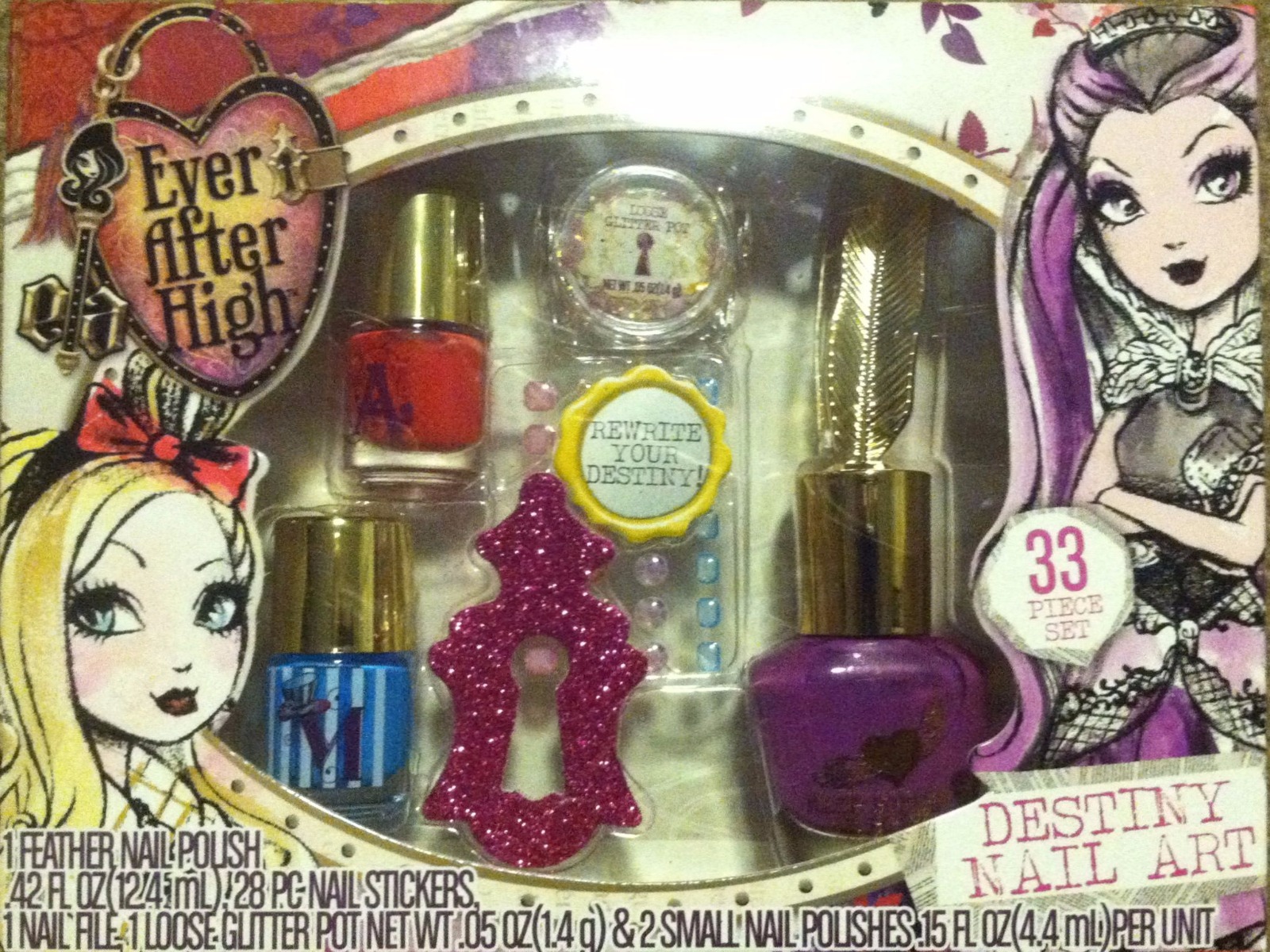 Ever After High Destiny Nail Art Studio 33 Piece Set New!