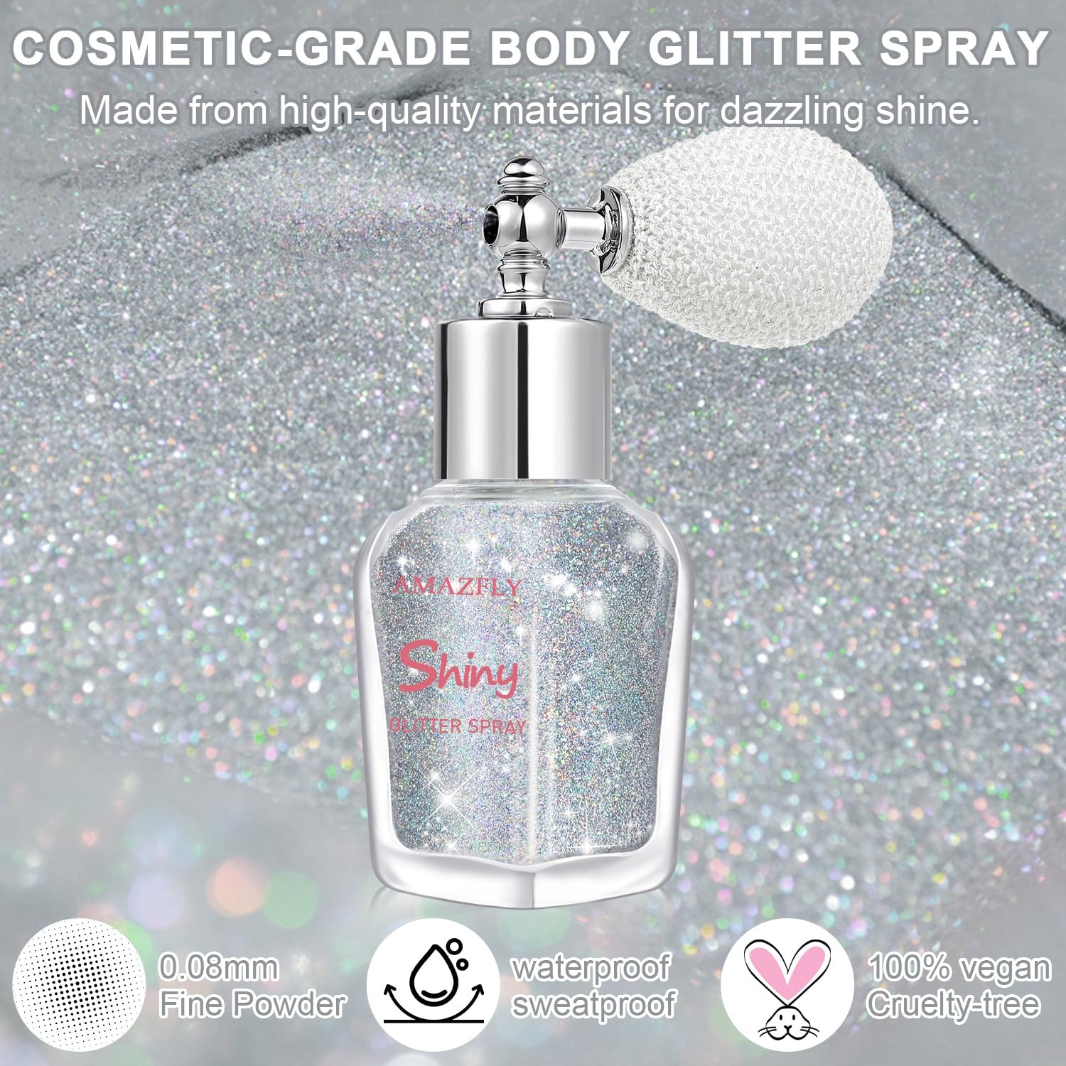 Hair and Body Glitter Spray, Shimmering Powder Sparkle Powder Makeup, Glitter…