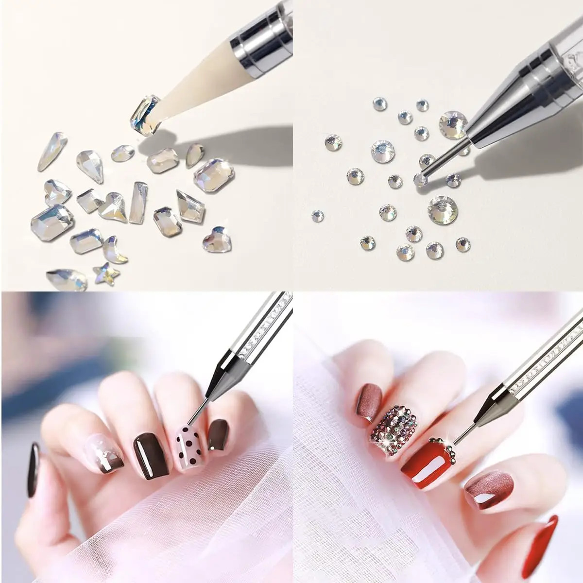 Rhinestone Picker Dotting Pen, Dual-ended Rhinestone Gems Crystals Studs Picker