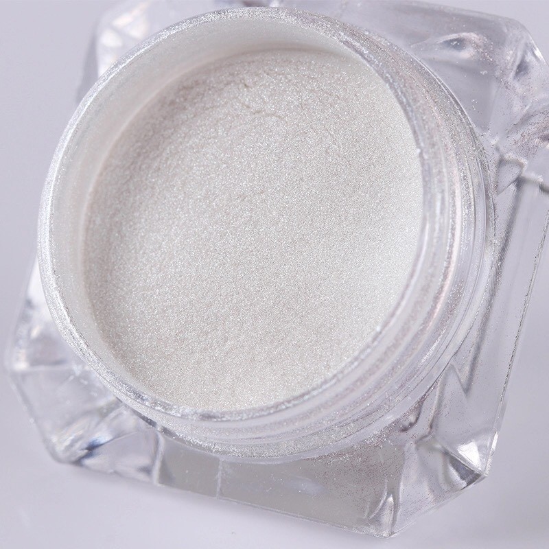 DIAMOND WHITE PEARL NAIL POWDER Mermaid Effect Mirror Shining Pigment Wedding UK