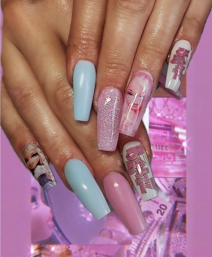 Bratz Dolls Fashion Girls Night Nail Decals Waterslide Nail Design Kit Nail Wrap