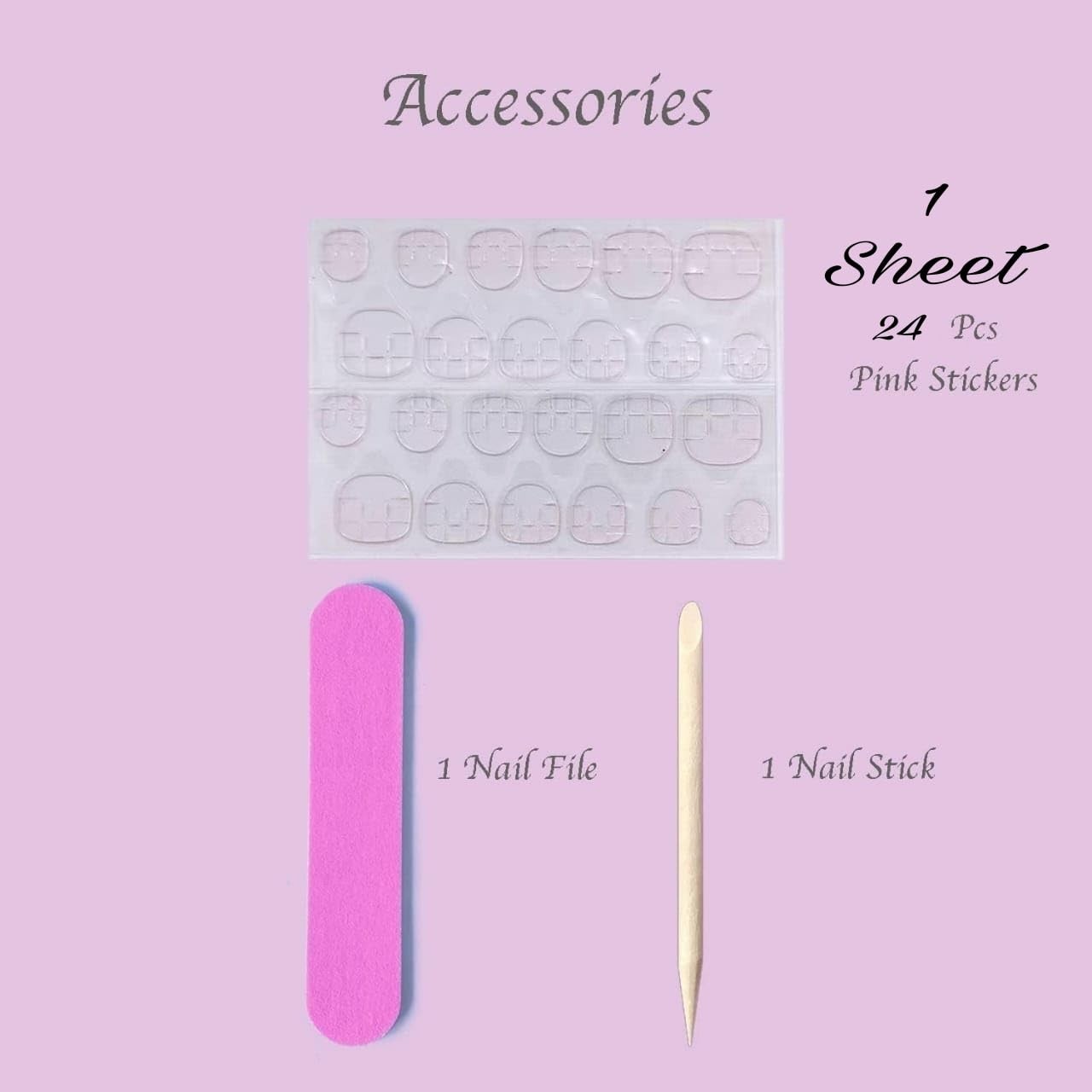 Gloss & Go 24 Reusable Artificial Fake Nail Set| Pink White Yellow Flower Design
