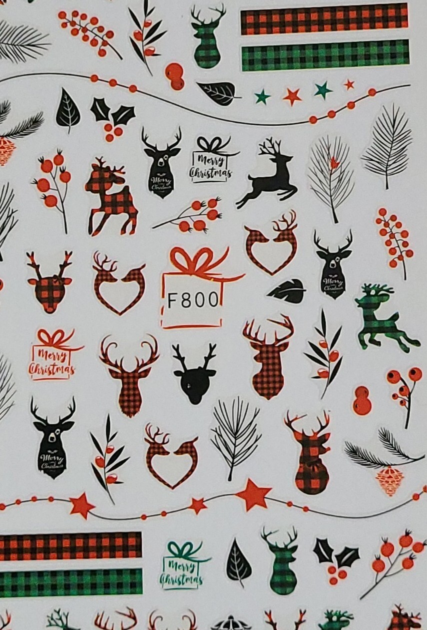 Christmas Holiday Deer Nail Stickers