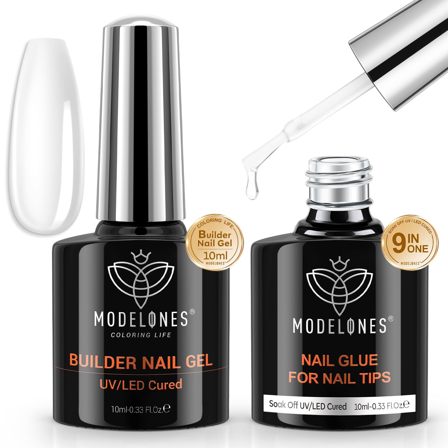 9 in One Nail Builder Glue Gel for Nails Set for Nails Thickening | Adhesive Bon