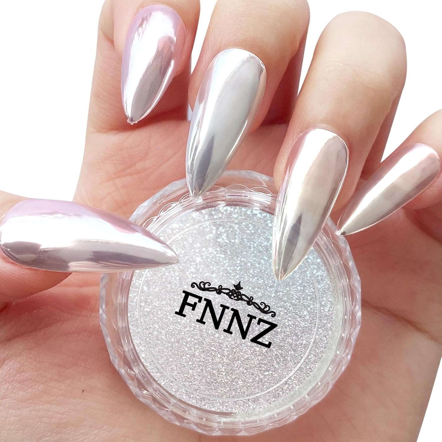 FNNZ Unicorn Chrome Nail Powder, Aurora Unichrome Mermaid Aurora Metallic Nail