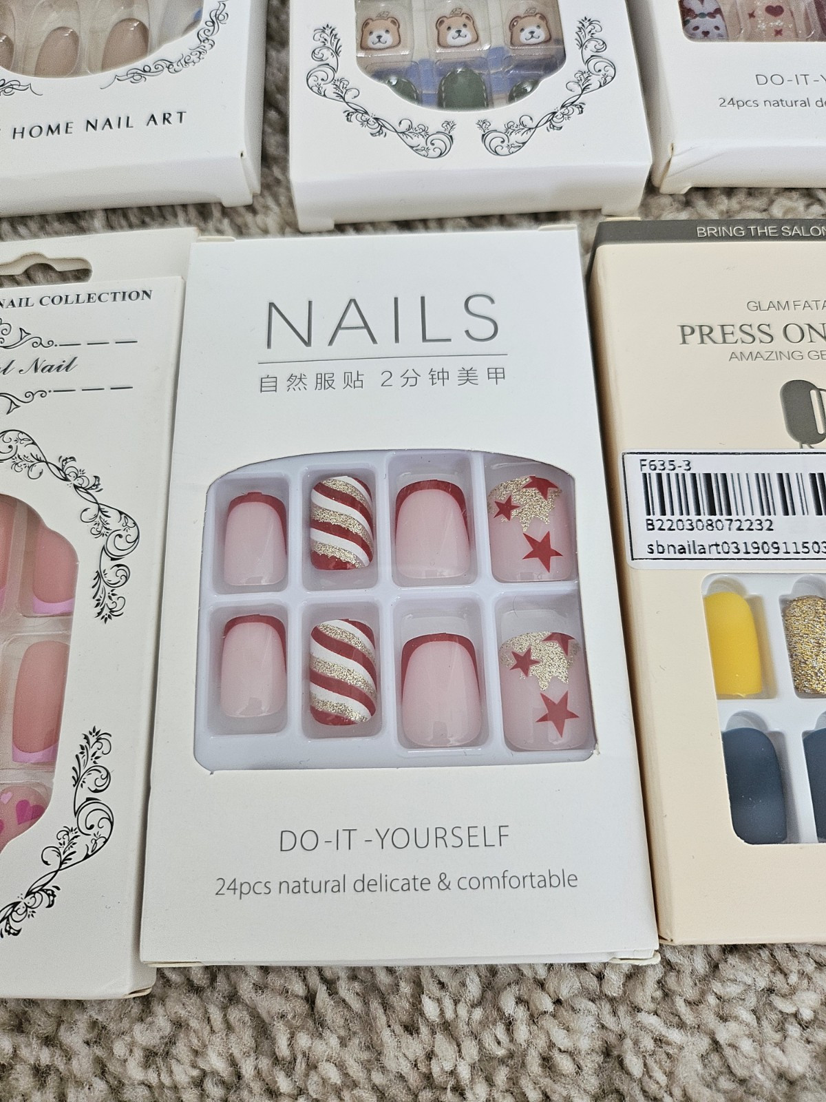 Lot Of 22 False Nail Sets (21 hands, 1 toes)