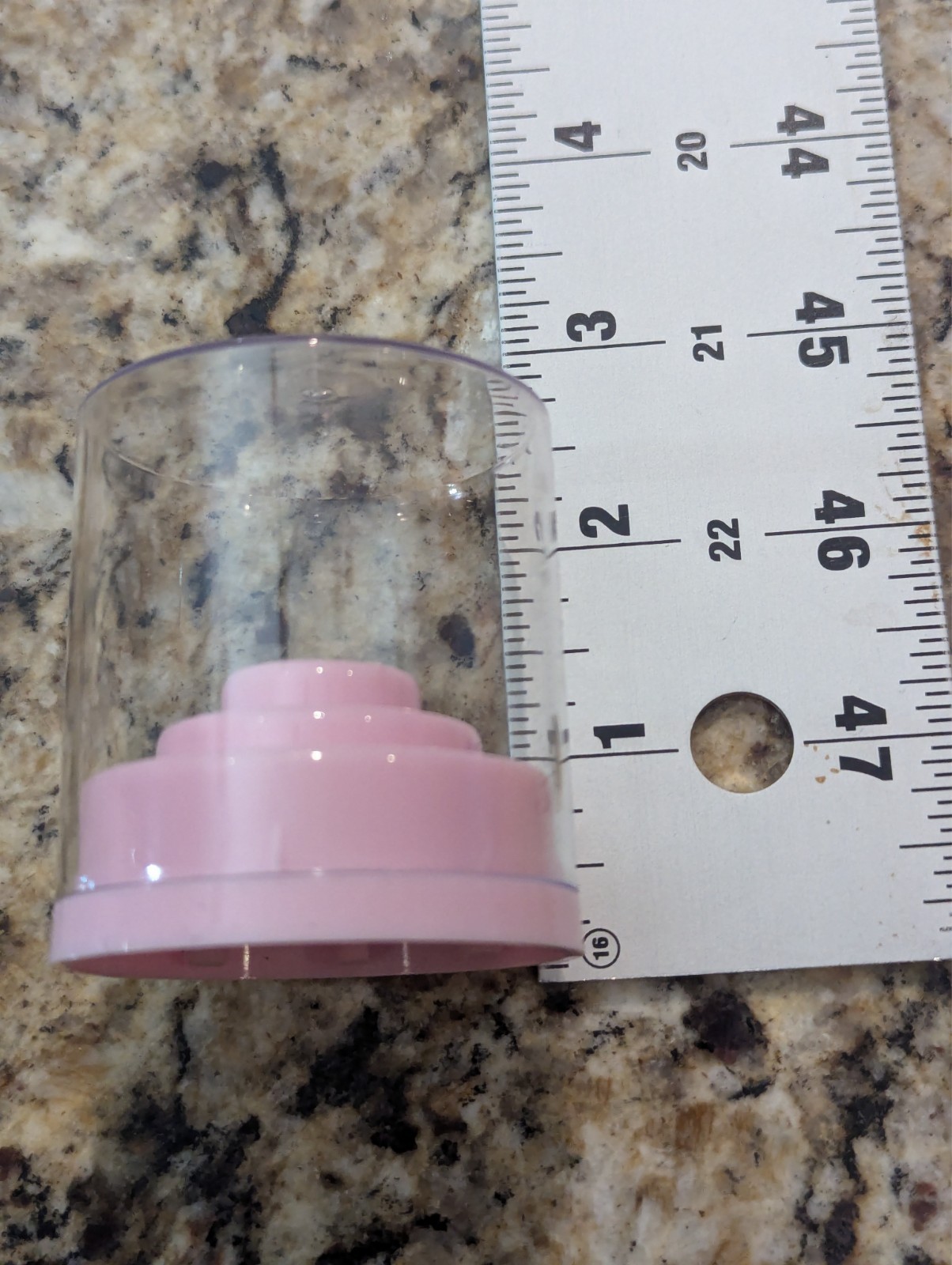 48 Hole Acrylic Nail Drill Bit Holder Cake with Clear Cover Pink