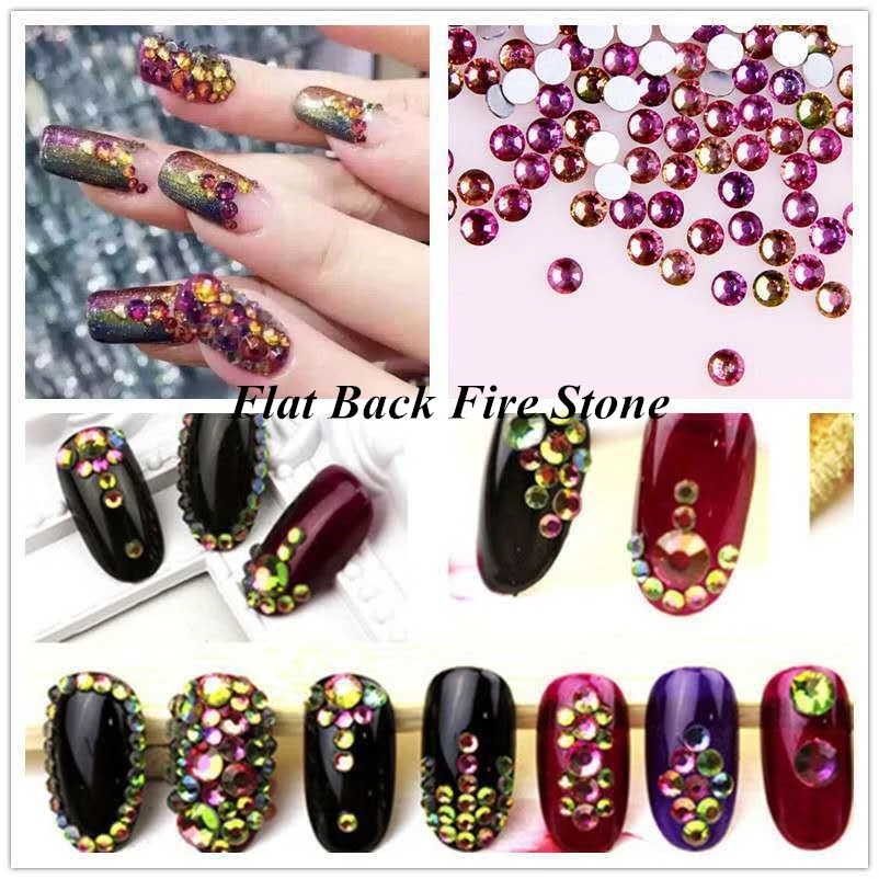 FIRE STONES RHINESTONES CRYSTAL PIXIE 3D NAIL ART SALOON MINI DIAMOND ROSE GOLD