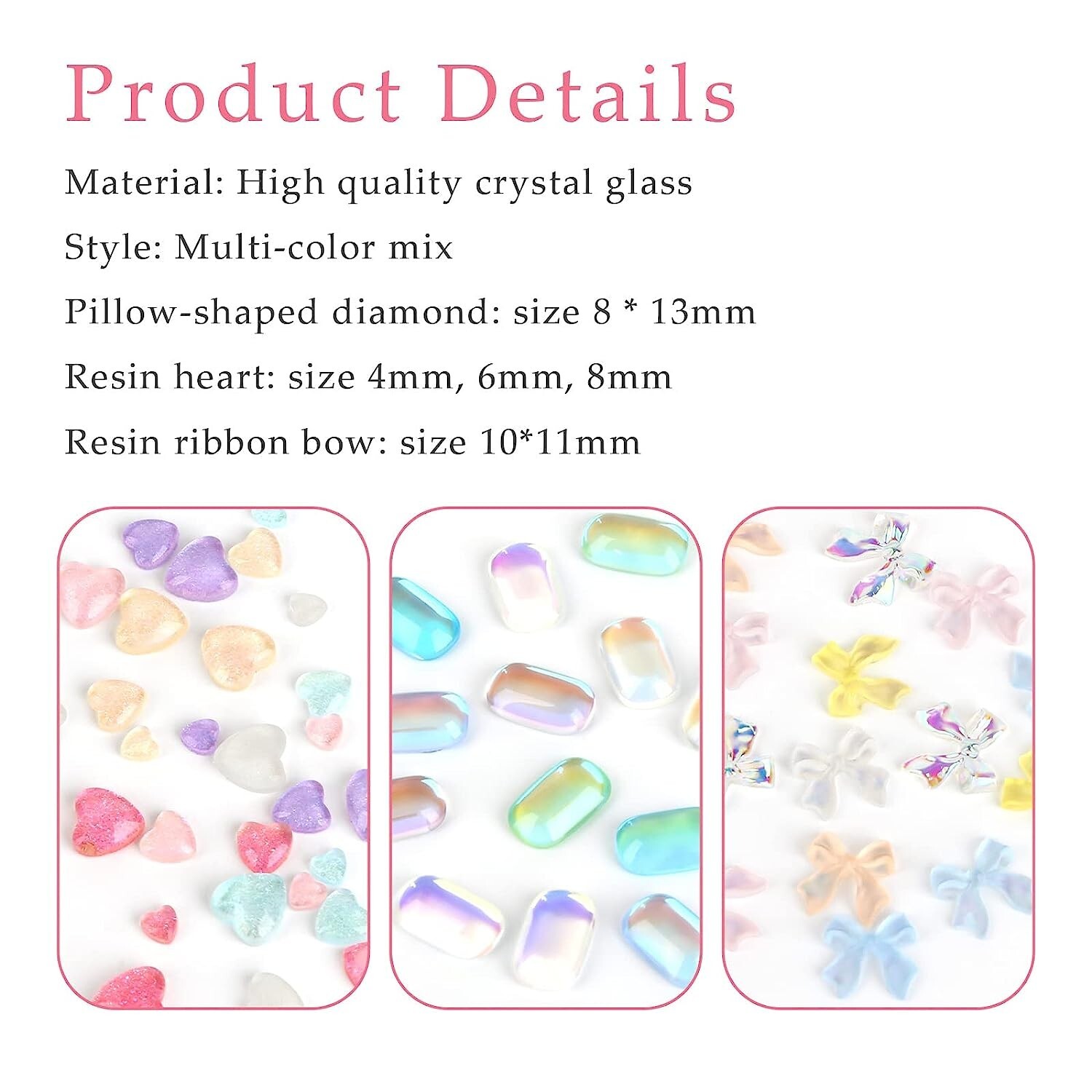 200+ PCS Nail Art Rhinestone Kit, Multi-Shape Nail Rhinestones, Butterfly Drill