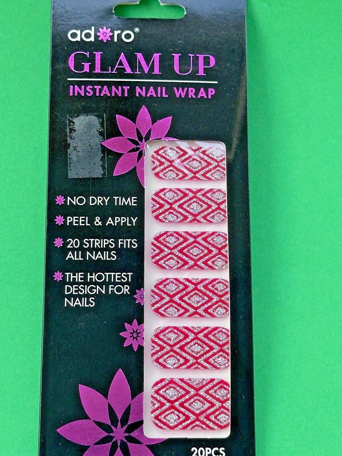 20 Strips In a Pack Instant Nail Wrap, Peel and Apply, Hottest design Brand New.