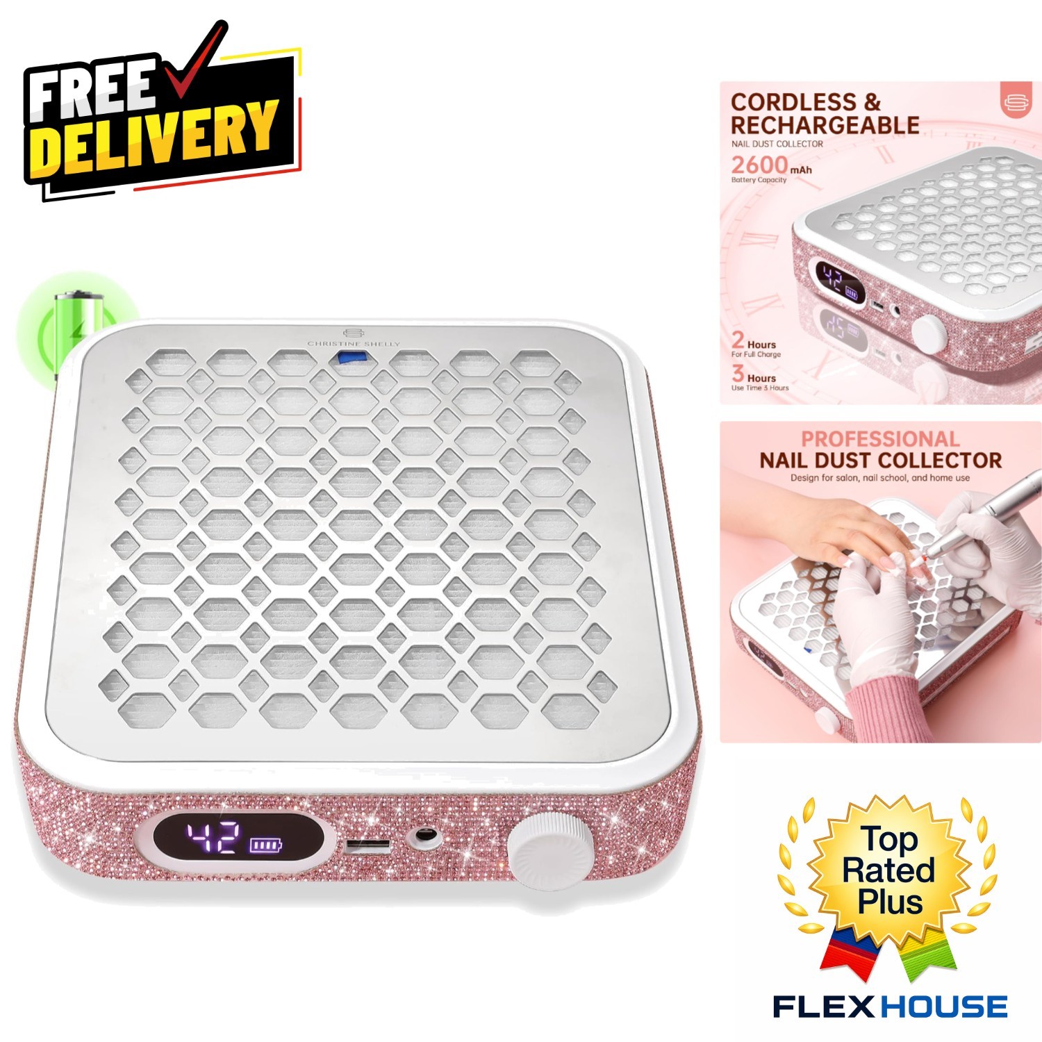 Lightweight Cordless Nail Dust Collector – Perfect for Home & Professional Use