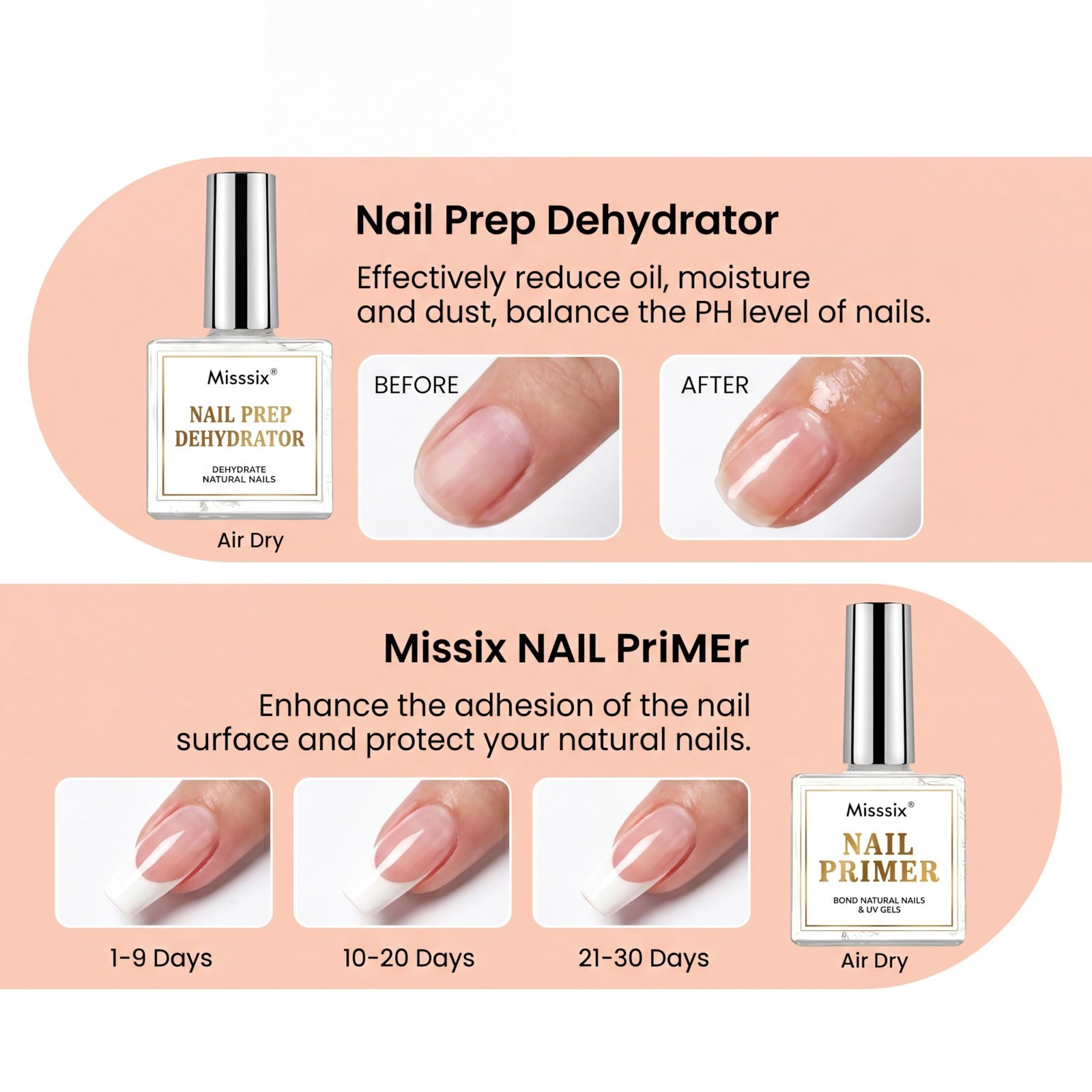 504Pcs Short Almond Nail Tips Kit with Dehydrator, Primer, Gel Glue & Mini UV La