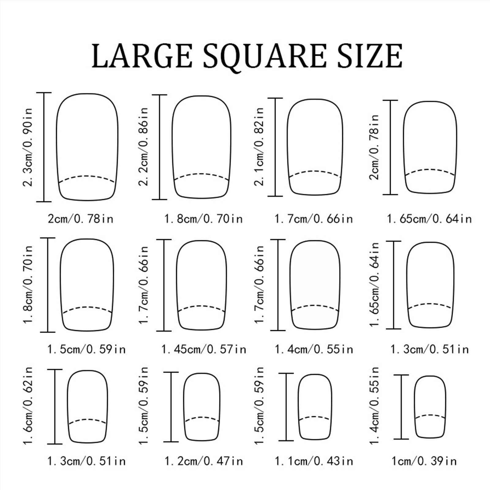 Christmas Press on Nails Medium Square Fake 24 Fl Oz (Pack of 1), Green White