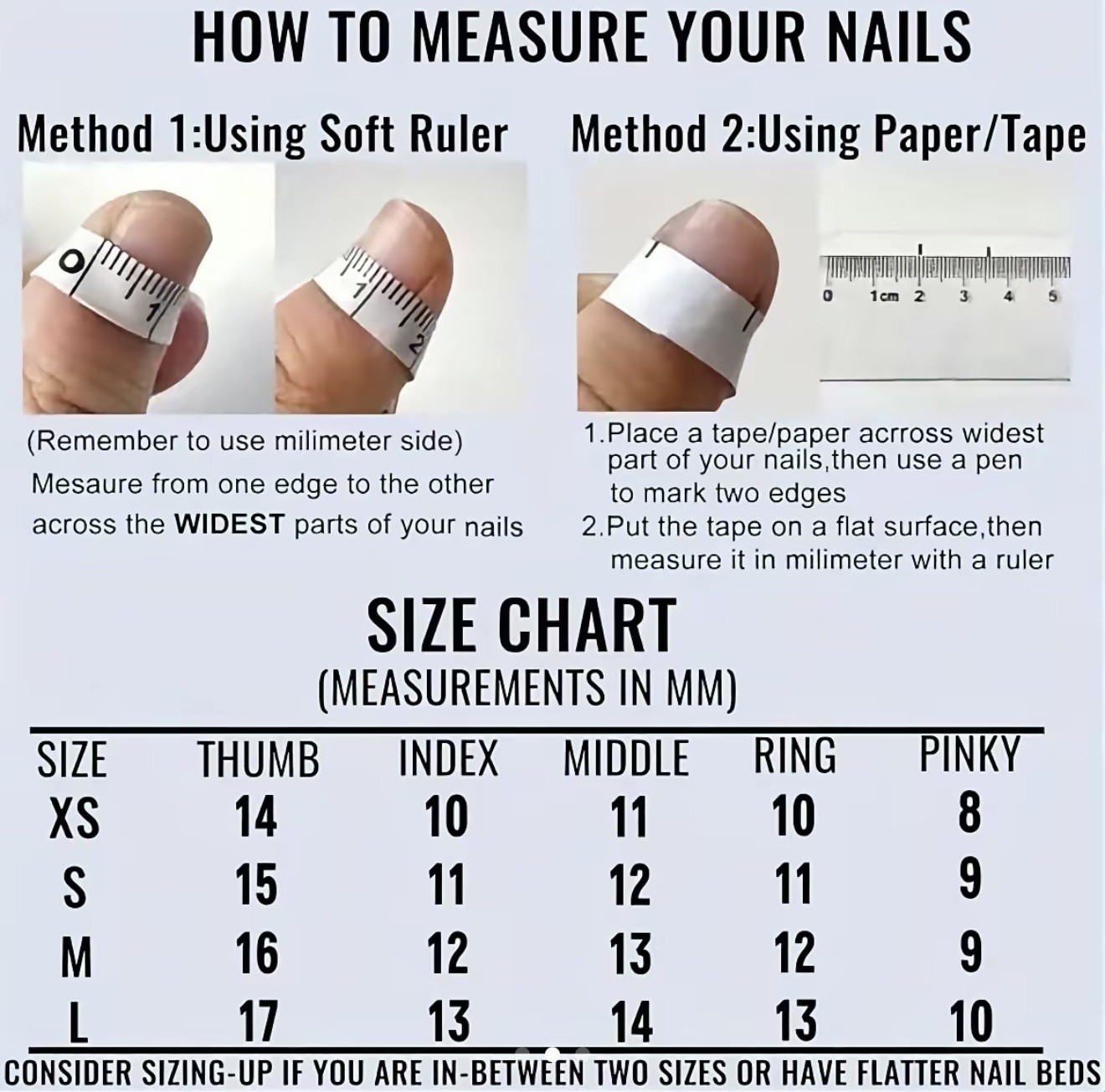 Small Size Press On Nails (80pcs)