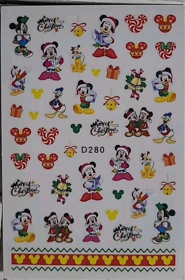 Disney, Mickey Mouse, Mickey Ears, Christmas Holiday, Nail Art Stickers