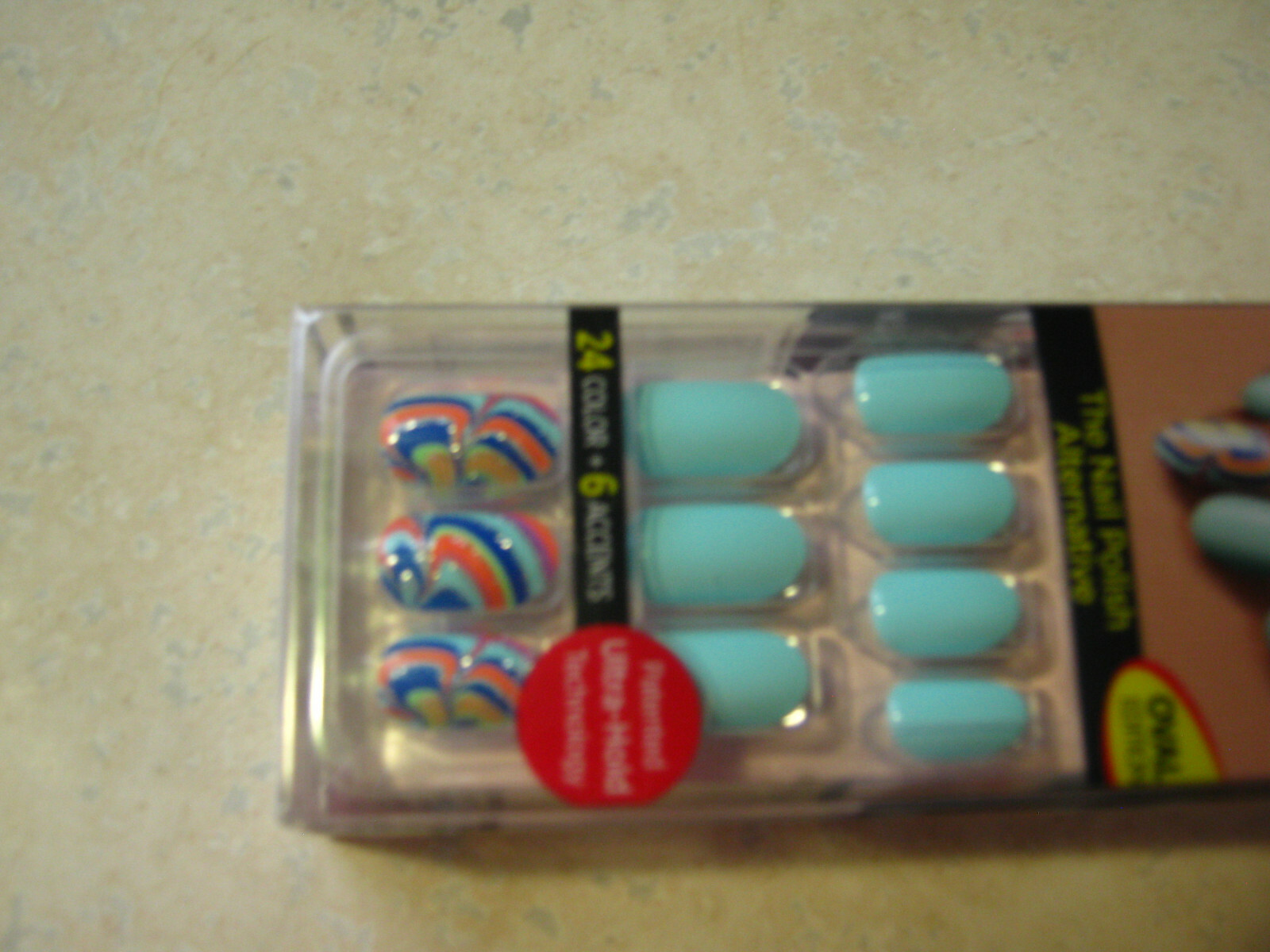 1 Kiss Impress GOSSIP GIRL Press-On 30 Nails MInt Green Navy Orange Swirls 64274