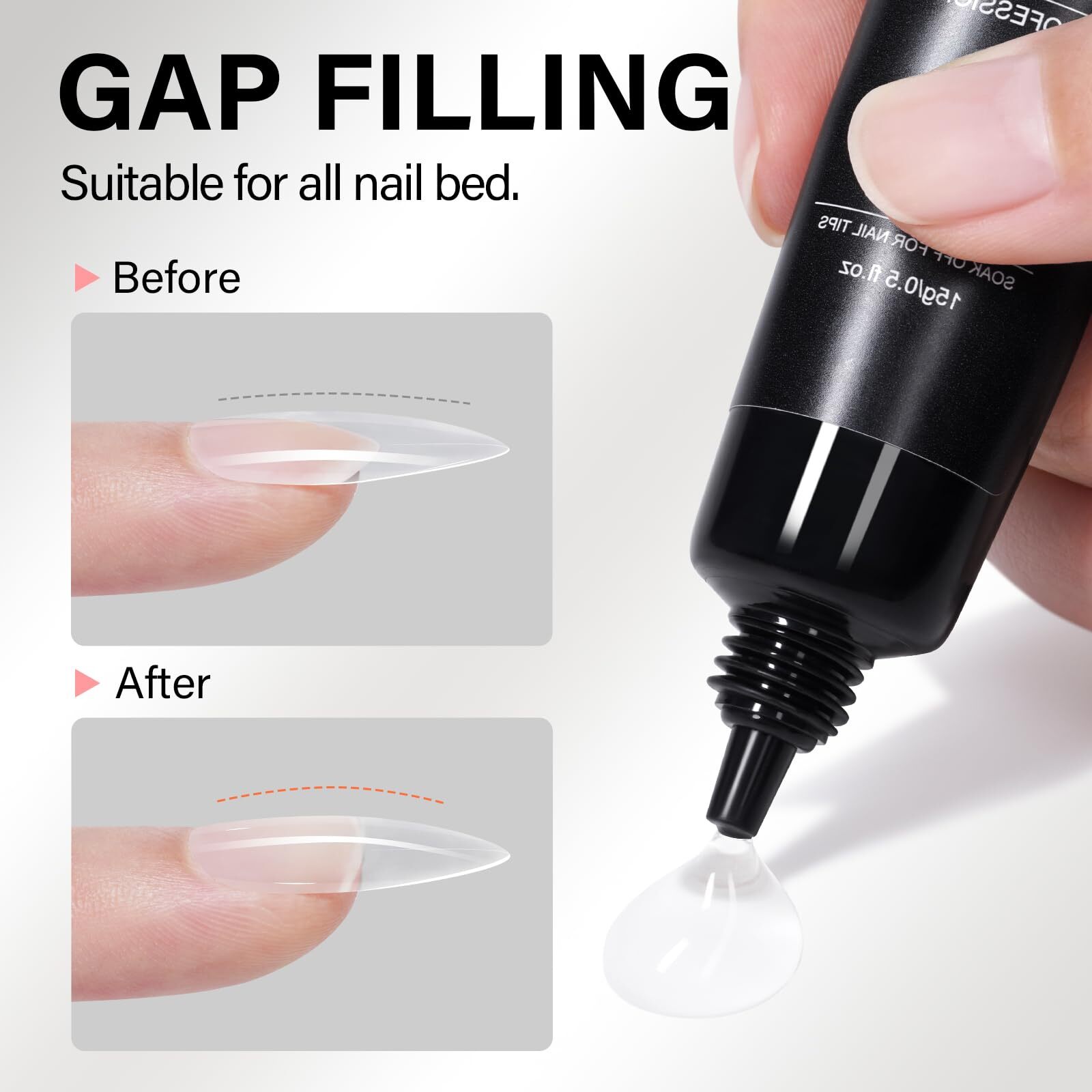 15g Solid Gel Nail Glue Super Strong UV Curing Long-Lasting for Acrylic Nails