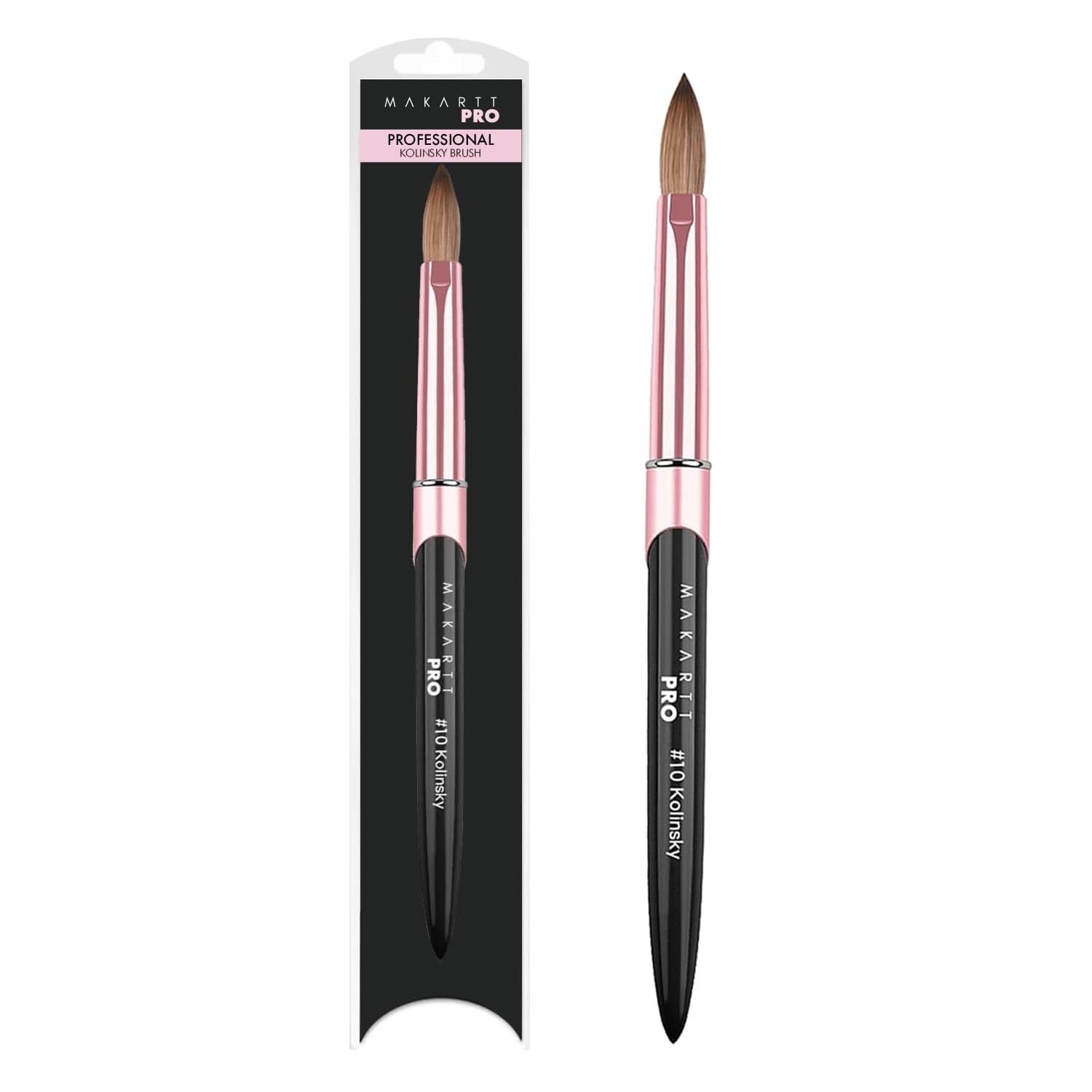 MakarttPro Kolinsky Acrylic Nail Brush Size 10 – 100% Pure Kolinsky Hair N