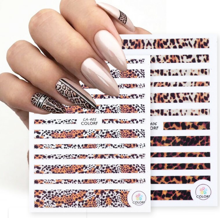 3D Animal Print Cheetah Leopard Nail Stickers Nail art designs Decors NS5