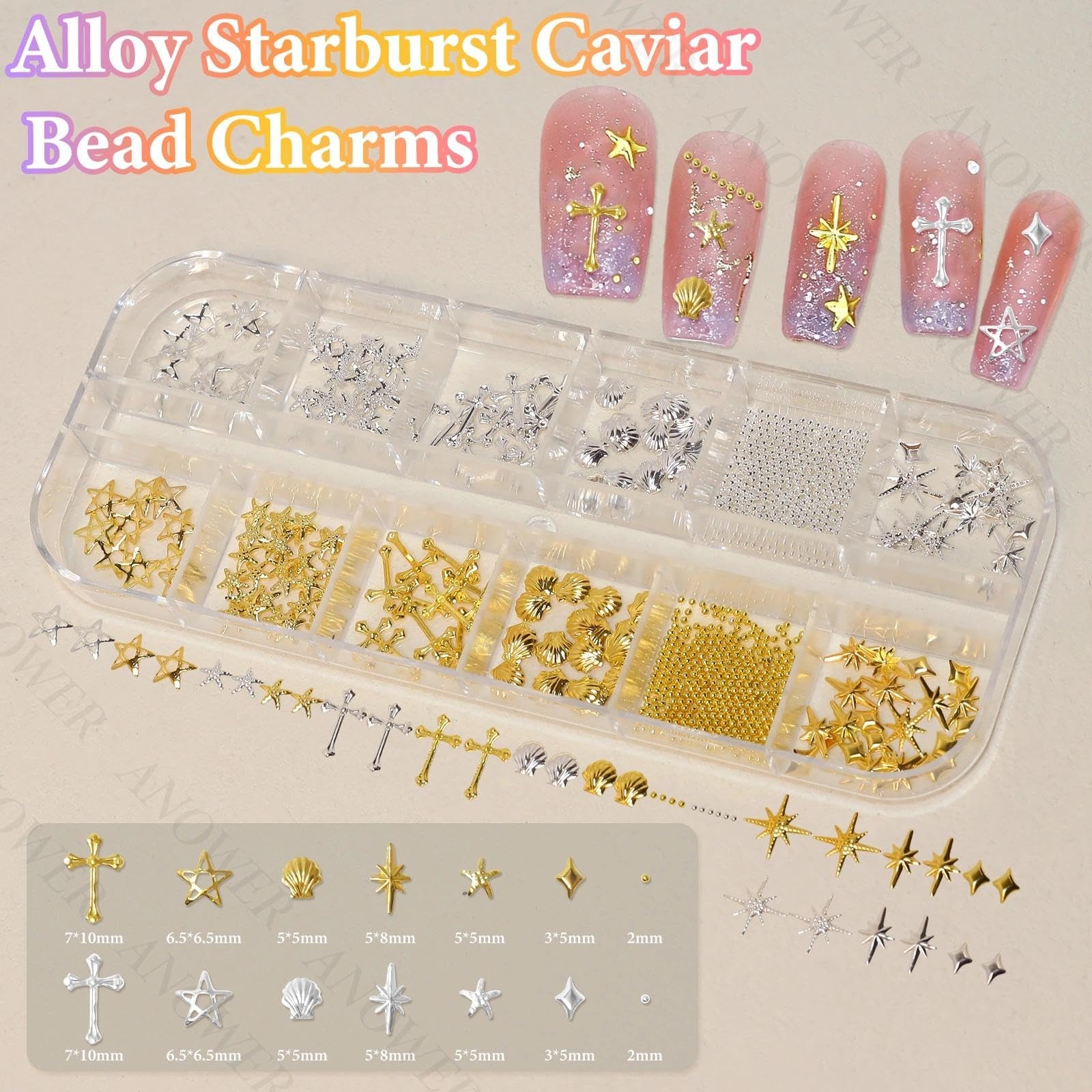 3 Boxes Nail Charms Kit, Colorful Mini Flower 3D Charms for Nails, Flatback P…