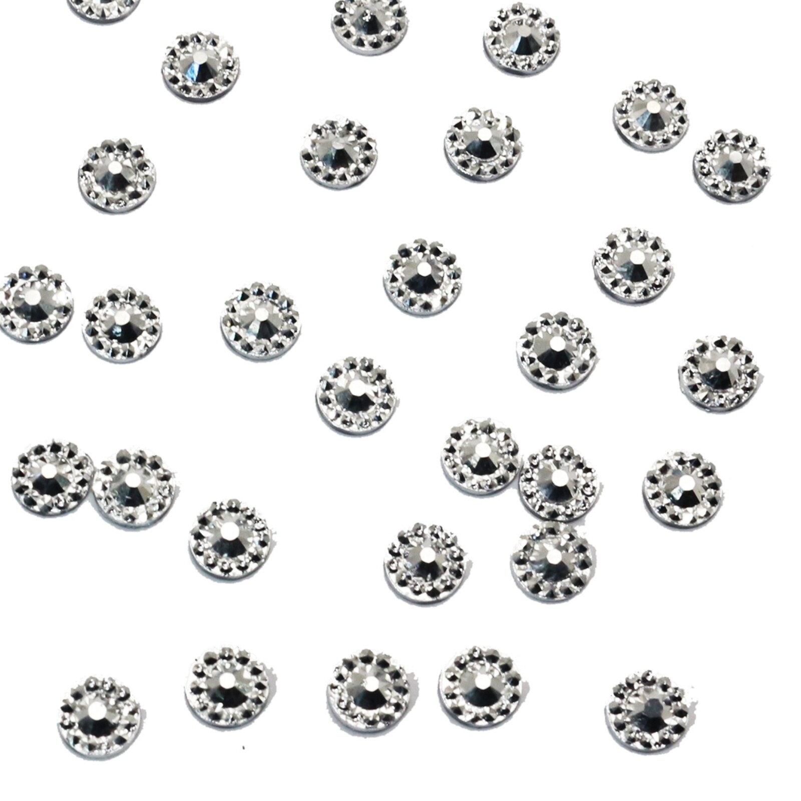 500 Shinny Silver Flatback Acrylic Tiny Round Rhinestone Gems 5mm Nail Art Tips