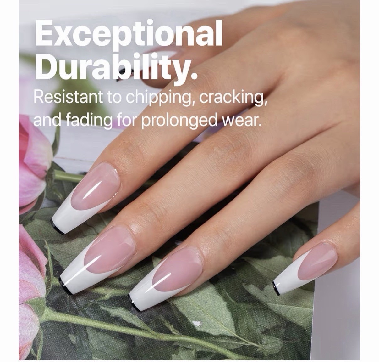Pink French Tip Press-On Nails Starter Kit – Medium Square X-Pro Tips