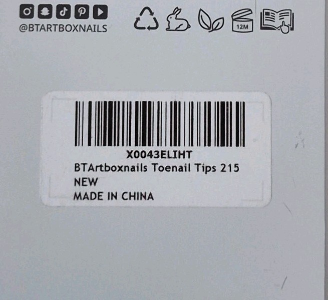 BTartboxnails Toenail XCoatTips 215 Short – Medium UV Soft Gel Extension New