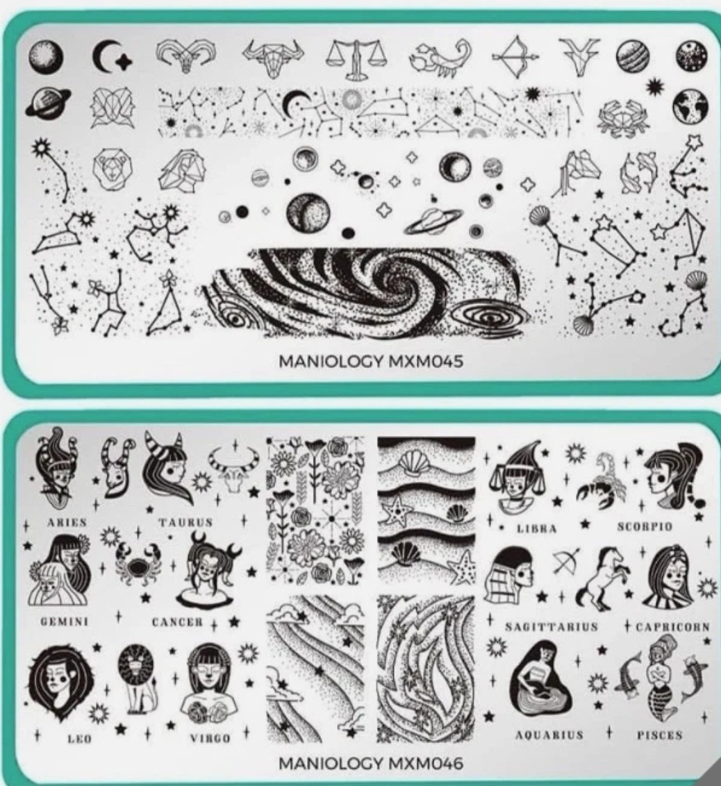 HTF Maniology MXM December 2020 Nail Stamping Plates MXM045 MXM046 complete set