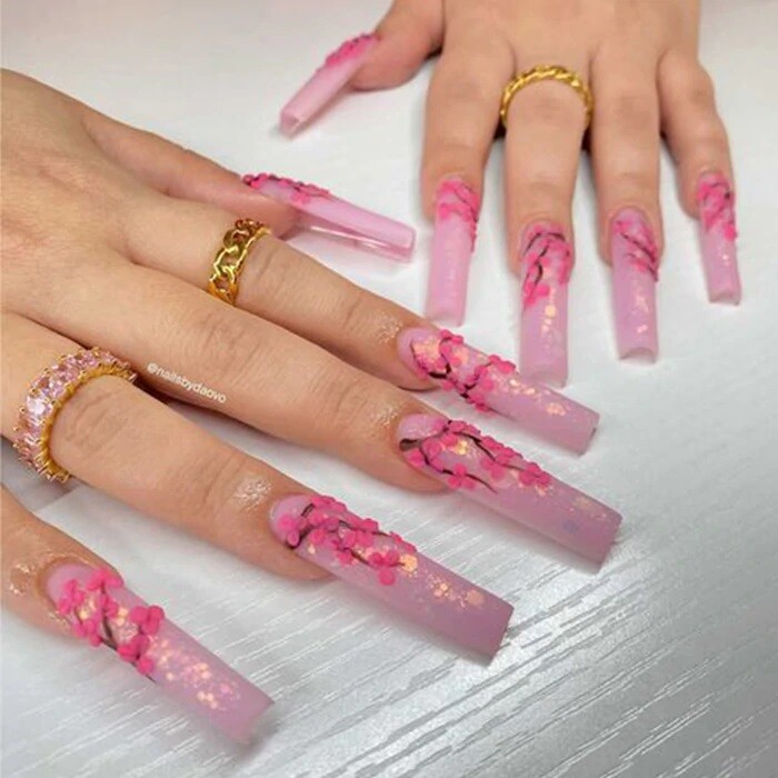 Square Straight Nail Tips XX-Long, 600 Pcs, Size 0 to 11, Natural or Clear