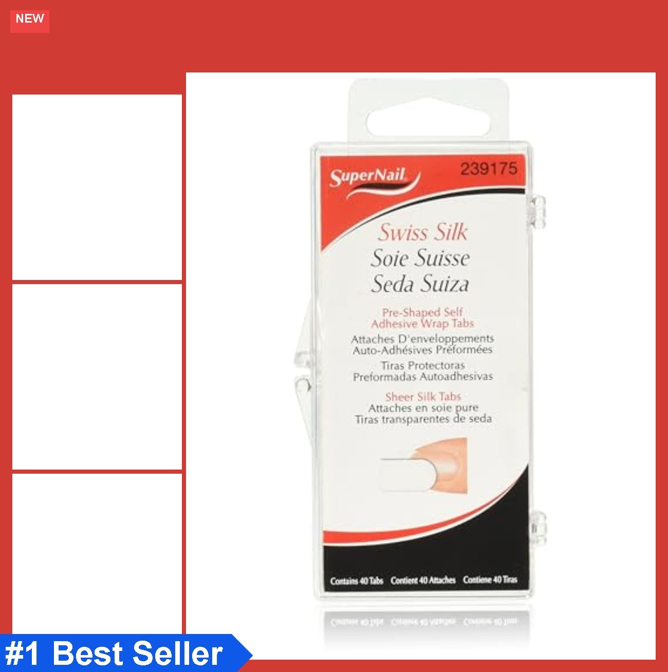 Swiss Silk Wrap Self-Adhesive Tabs 40 Count Nail Strengthening