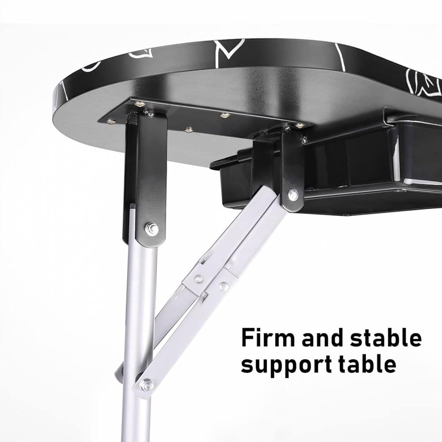 Professional Black Manicure Table 36”L with USB LED Light & Comfort Sponge Pad