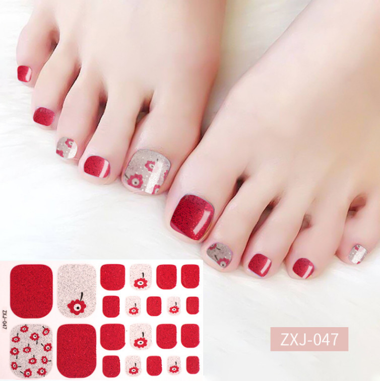 Fashion Summer 3D Toe Nail Stickers Wrap Manicure Art Self Stick Decor NS21