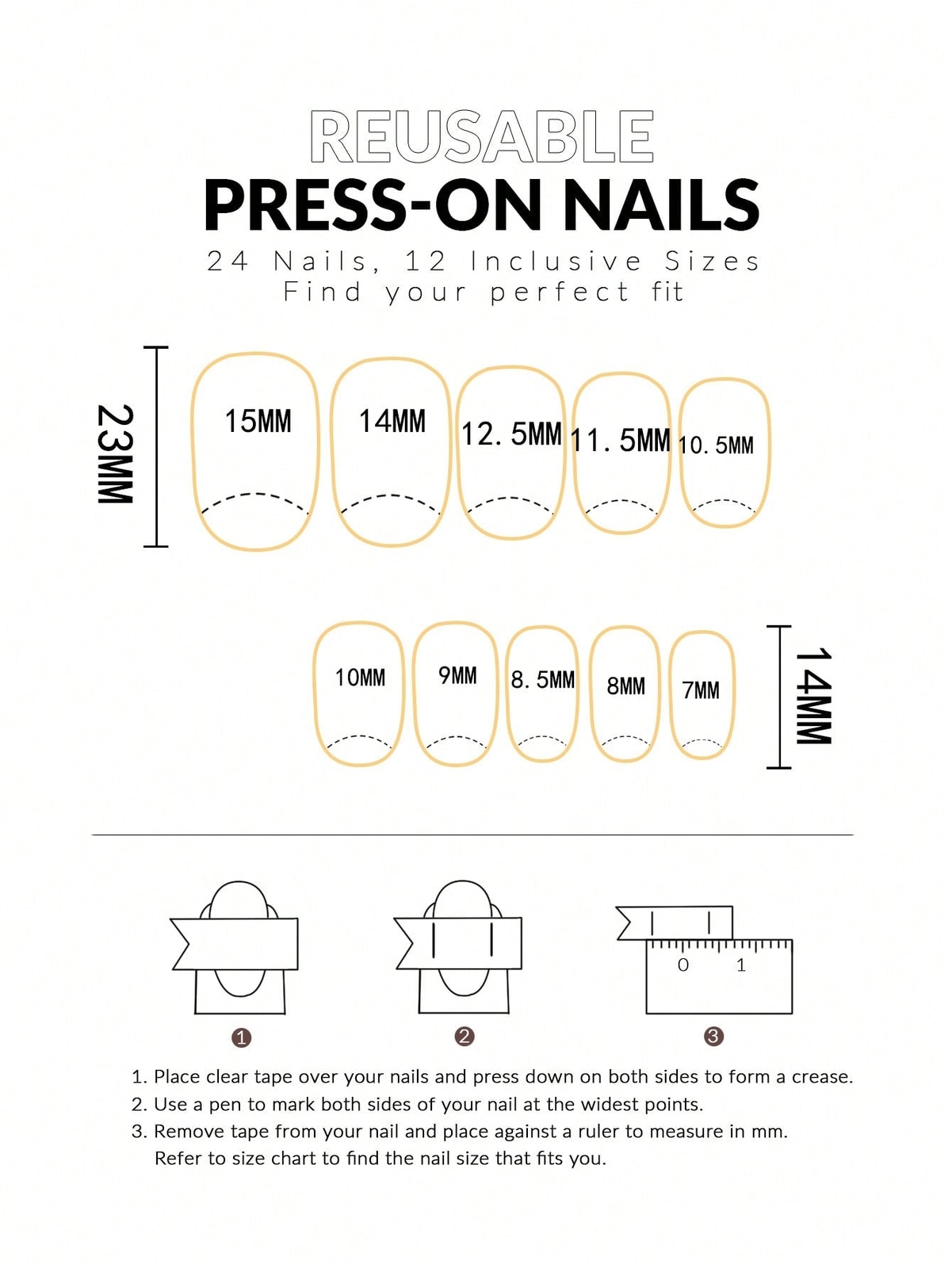 30pcs Black and White Cow Pattern Fake Nail Kit False Nails Press On Nails Glue