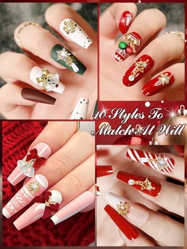 32 PCS Christmas Nail Art Charms Alloy 3D Dangle Nail Art Christmas Bell