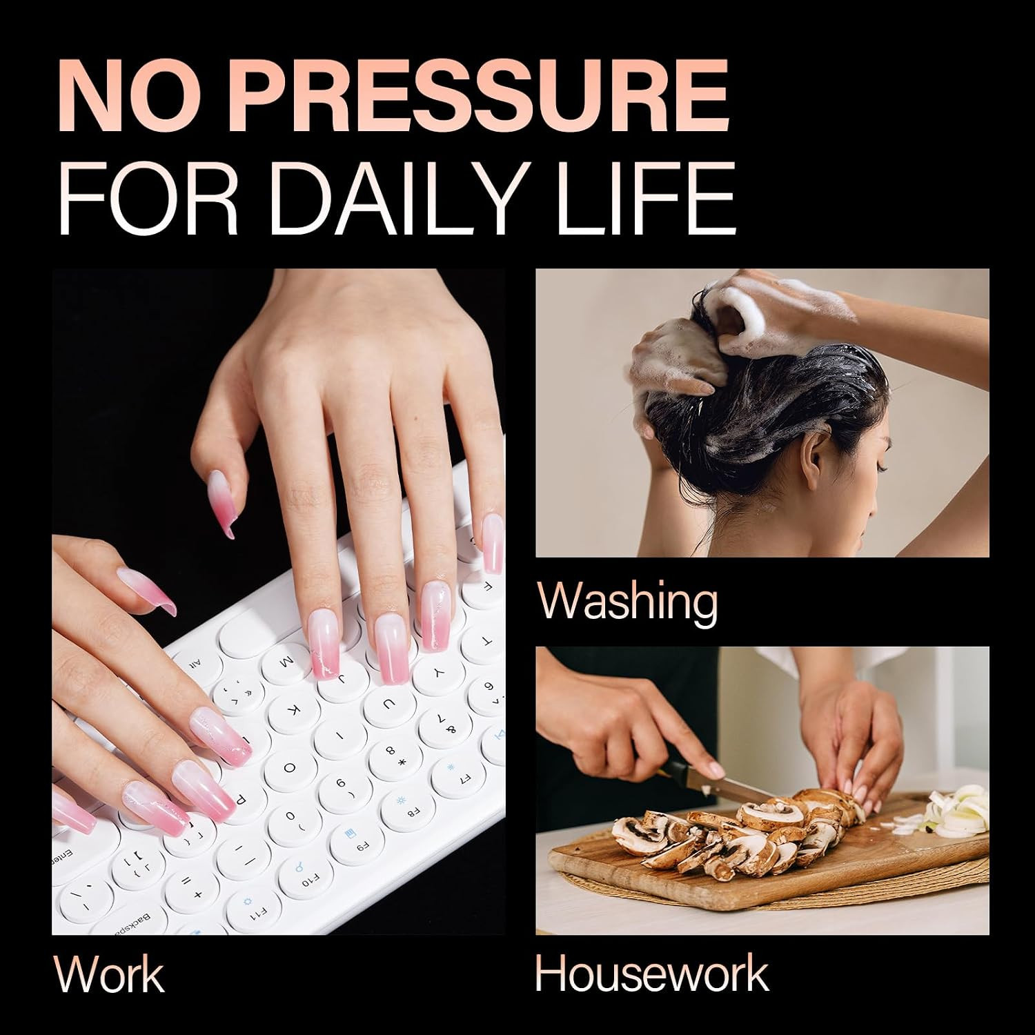 Medium Square Nails Tips 504PCS Full Cover Nail Extensions | Clear, Full Cover,