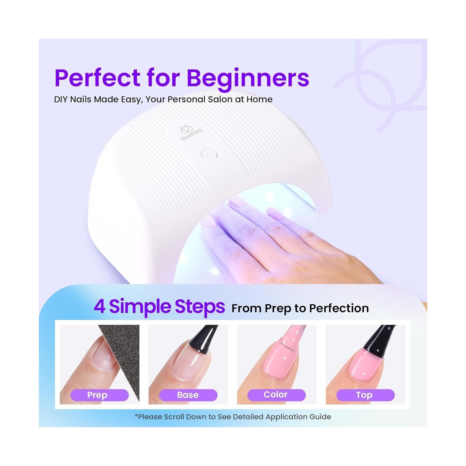 Beetles Gel Nail Polish Kit with UV Light – 31Pcs Nail Polish Set P… Fast Ship