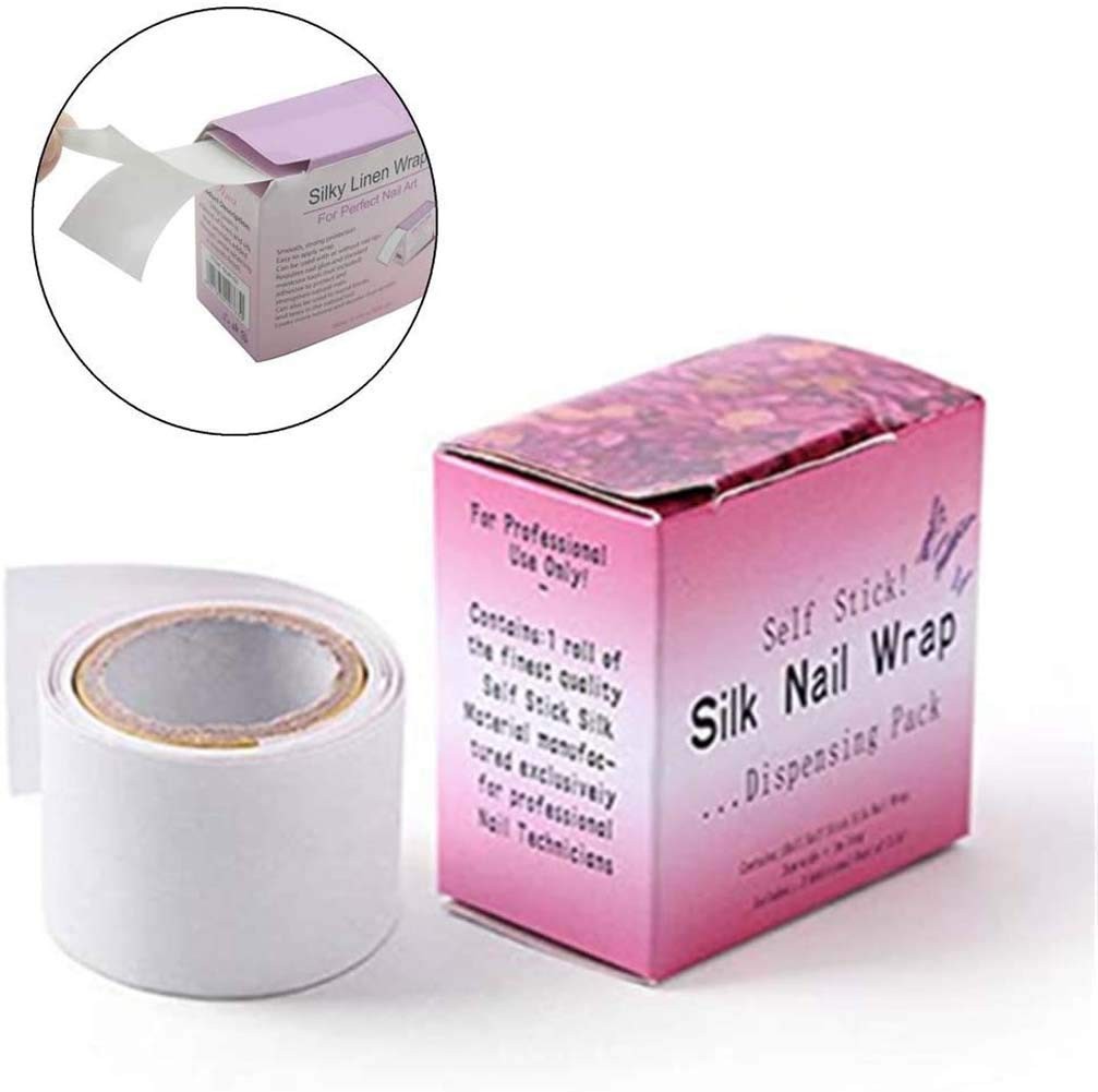 1 Roll Nail Repair Fiberglass Silk Wrap Self 1.2×39.4 Inch (Pack of 1), clear