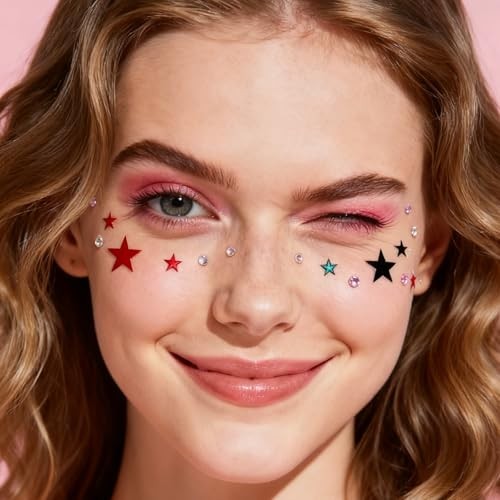 8 Sheets Mixed Color Star Nail Stickers, Self Adhesive Nail Art Decals, Gold