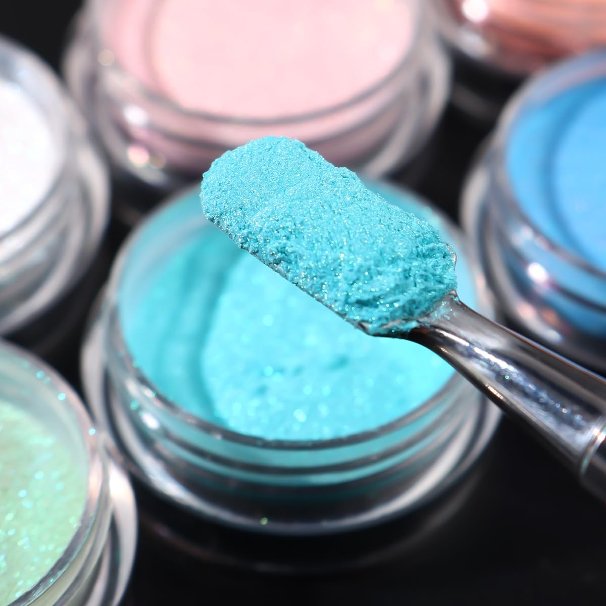 Polvo de uñas cromado con perla de sirena de 10 colores, brillo decoración uñas