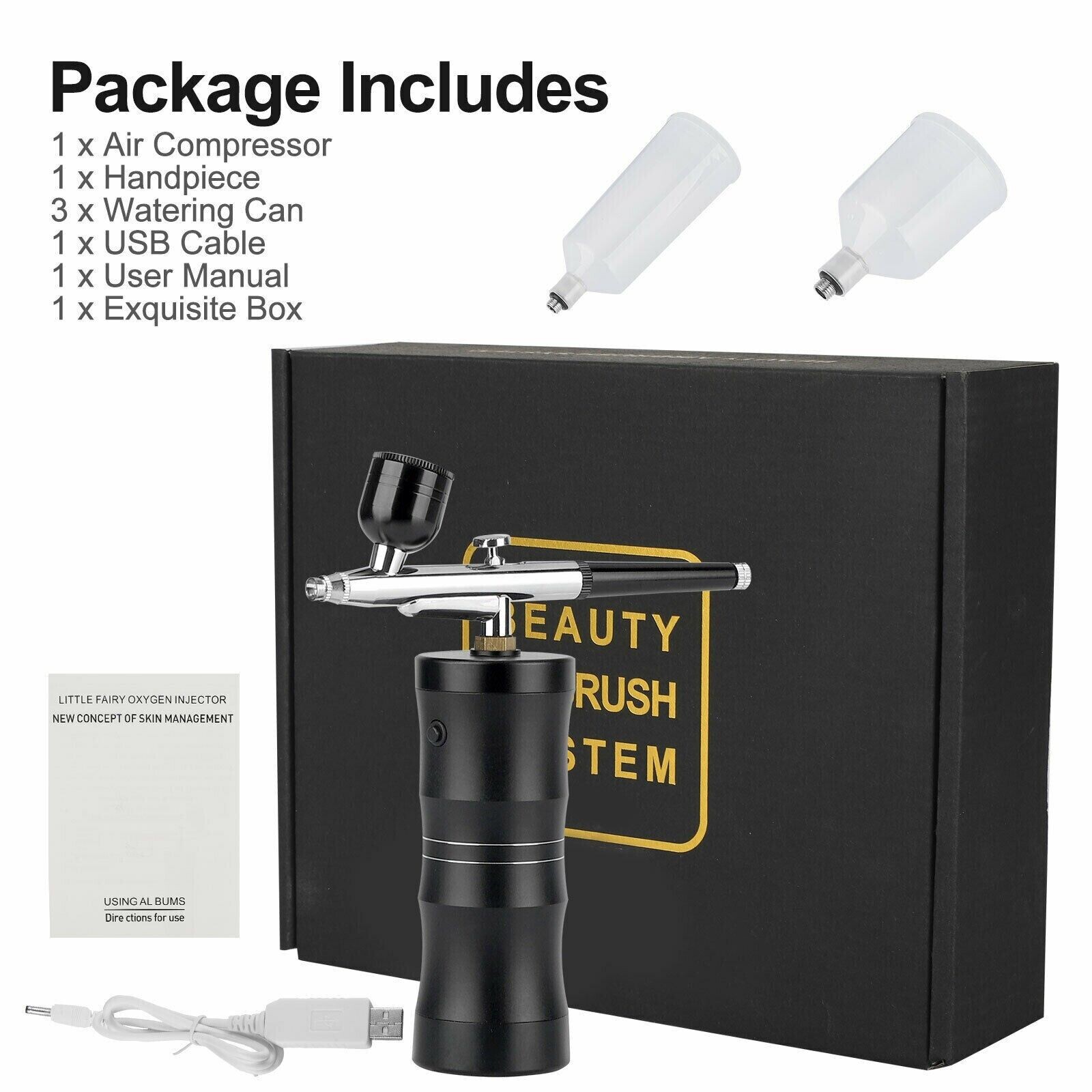 Portable Air Compressor Airbrush Spray Gun for Nail Art Tattoo Painting US Plug